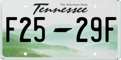 TN license plate F2529F