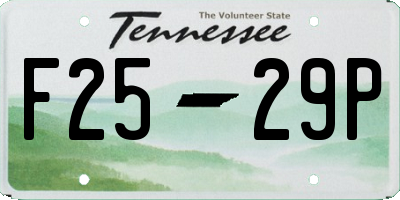 TN license plate F2529P