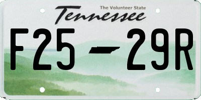 TN license plate F2529R
