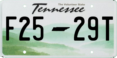TN license plate F2529T