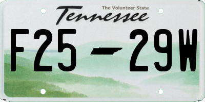 TN license plate F2529W