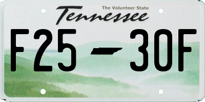 TN license plate F2530F