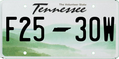 TN license plate F2530W