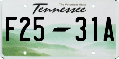 TN license plate F2531A
