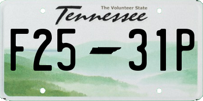 TN license plate F2531P