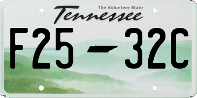 TN license plate F2532C