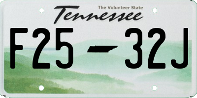 TN license plate F2532J