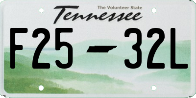 TN license plate F2532L