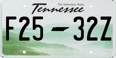 TN license plate F2532Z