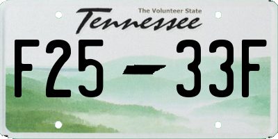 TN license plate F2533F