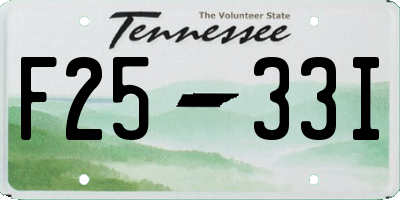 TN license plate F2533I