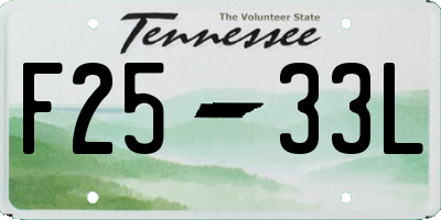 TN license plate F2533L