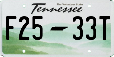 TN license plate F2533T