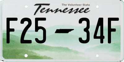 TN license plate F2534F