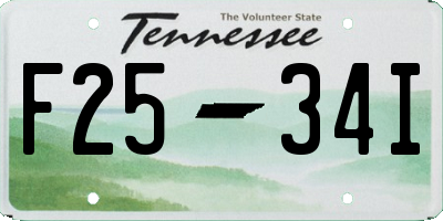 TN license plate F2534I
