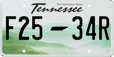 TN license plate F2534R