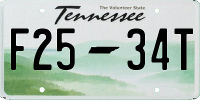TN license plate F2534T