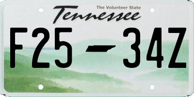 TN license plate F2534Z