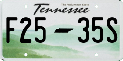 TN license plate F2535S