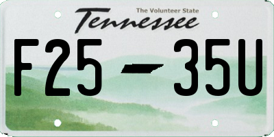TN license plate F2535U