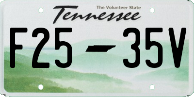 TN license plate F2535V