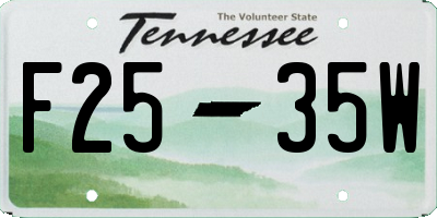 TN license plate F2535W