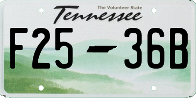 TN license plate F2536B