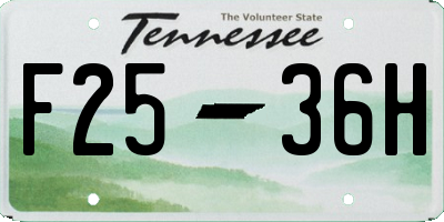 TN license plate F2536H