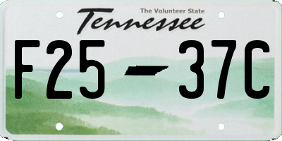 TN license plate F2537C