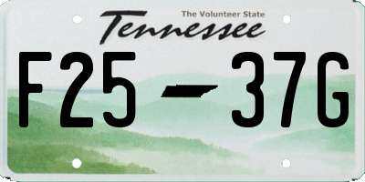 TN license plate F2537G