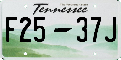 TN license plate F2537J