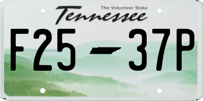 TN license plate F2537P