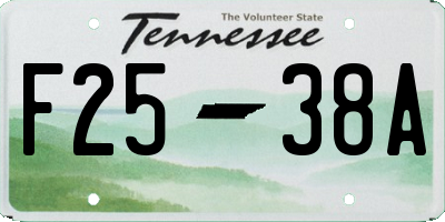TN license plate F2538A
