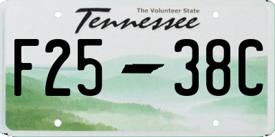 TN license plate F2538C