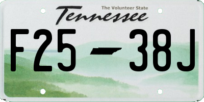 TN license plate F2538J