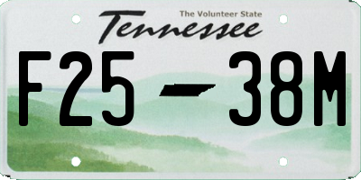TN license plate F2538M