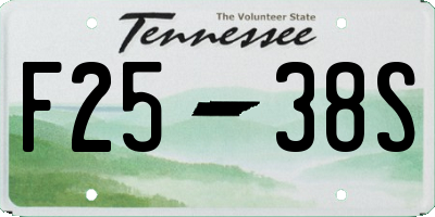 TN license plate F2538S