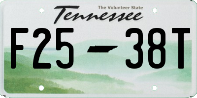 TN license plate F2538T