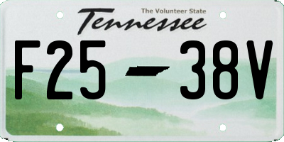 TN license plate F2538V