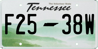 TN license plate F2538W
