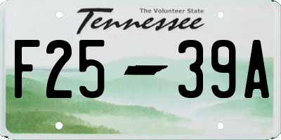 TN license plate F2539A