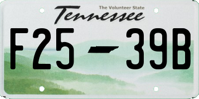 TN license plate F2539B