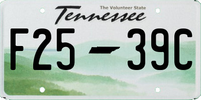 TN license plate F2539C