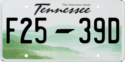 TN license plate F2539D