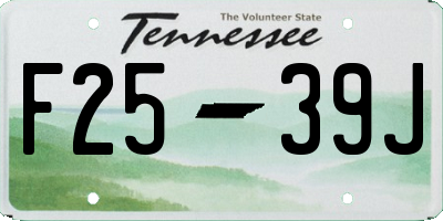 TN license plate F2539J