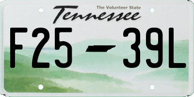 TN license plate F2539L