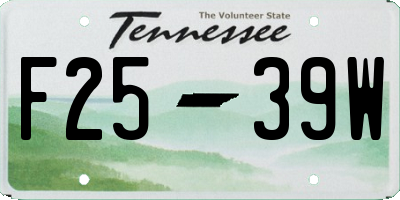 TN license plate F2539W