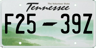 TN license plate F2539Z