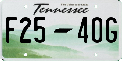 TN license plate F2540G