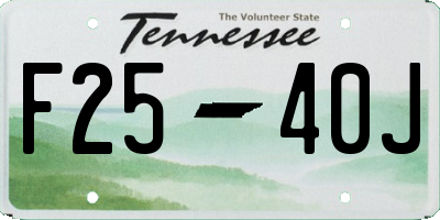 TN license plate F2540J